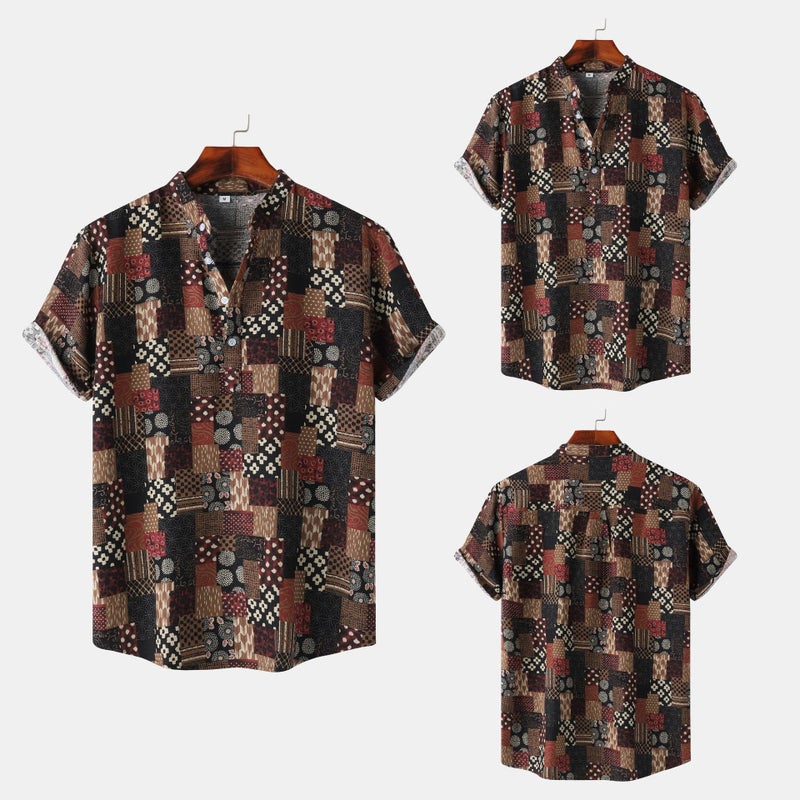 Men'S Short-Sleeved Shirt 2025 Plus Size Casual Hawaiian Printed Shirt Men'S Men'S Clothing - Image 3