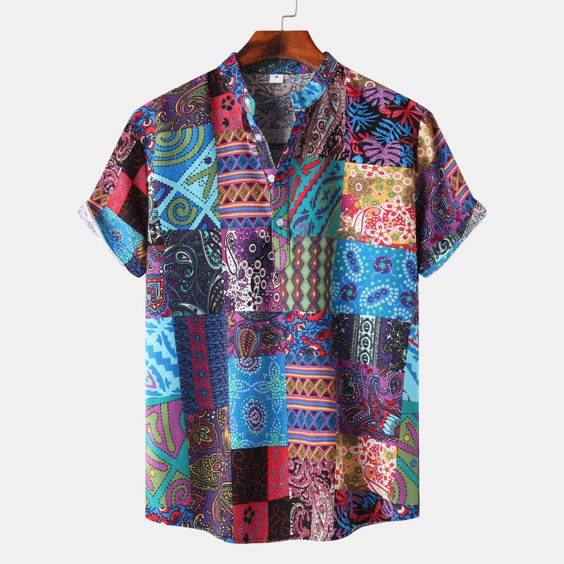Men'S Short-Sleeved Shirt 2025 Plus Size Casual Hawaiian Printed Shirt Men'S Men'S Clothing - Image 1