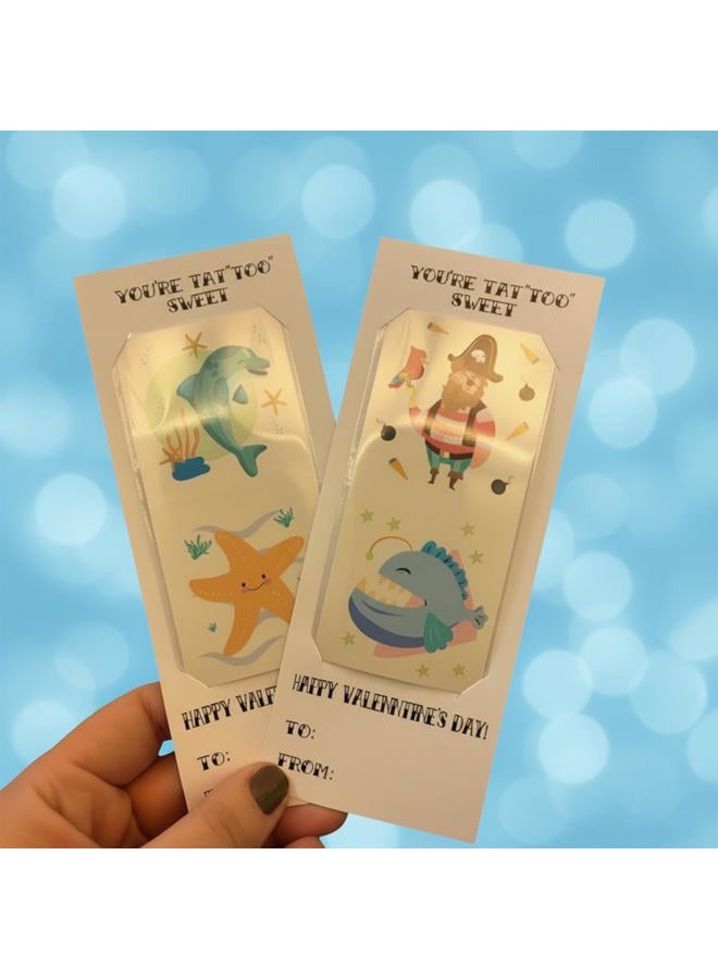 PapaKit Cute Ocean Animals 36 Temporary Fake Tattoo Set, 18 Individually Wrapped Sheets | Kids Girls & Boys Birthday Party Favor Gift Reward, Non-Toxic Safe Removable - Image 4