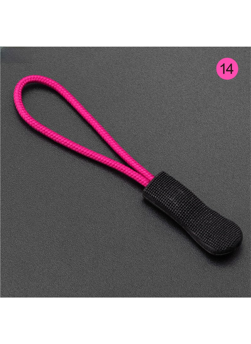 Generic TPU Zipper Pulls Cord Zip Tags for Bags 14# blackhead + red rope 