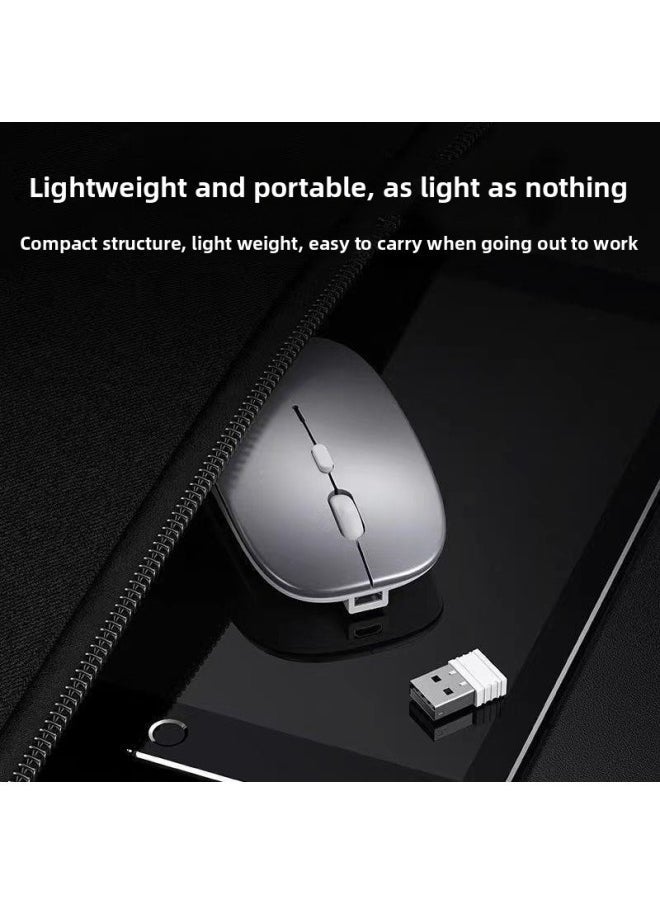 Wireless Bluetooth Mouse Mute Rechargeable Dual-Mode Office Laptop Mouse For Huawei Dell Lenovo-Specification:Cute Pink/bluetooth Dual Template 【silent + Rechargeable】 2.4g Wireless + Bluetooth - Image 4
