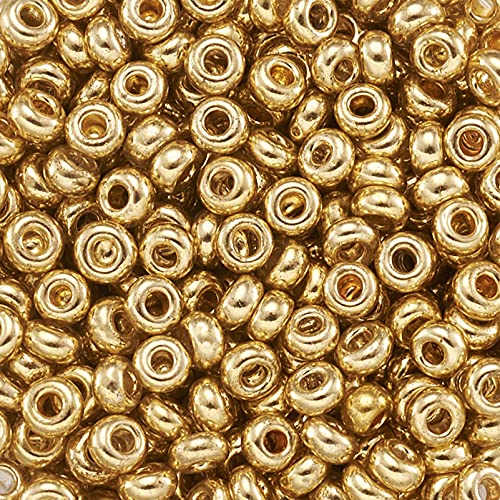 Craftdady 12/0 Golden Glass Seed Beads 2mm About 5000Pcs Metallic Small Round Pony Loose Spacer Beads for Jewelry Making Hole: 0.5mm - Image 2