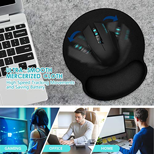 TONOS Ergonomic Mouse Pad, Comfortable Mousepad with Memory Foam Wrist Rest Support. Black Mouse Pad with Smooth Surface & Non-Slip Rubber Base for Computer, Laptop, Office and Home - Image 5