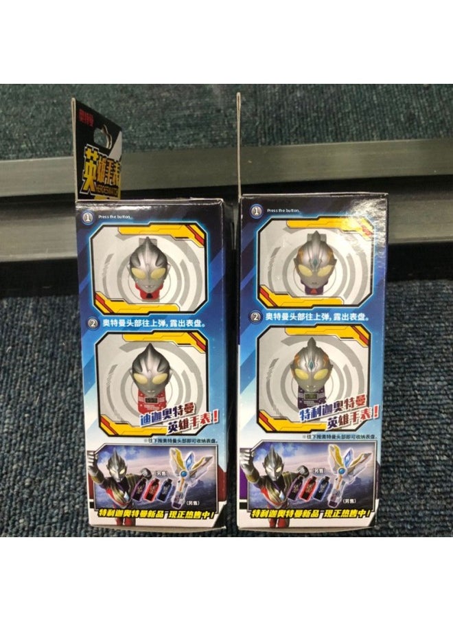 Generic - BANDAI BANDAI BANDAI Kate Liga DiGa Ultraman Hero Watch Timer Accessories Children Student Toys-Color:Blue Ultraman 22712 - Image 1