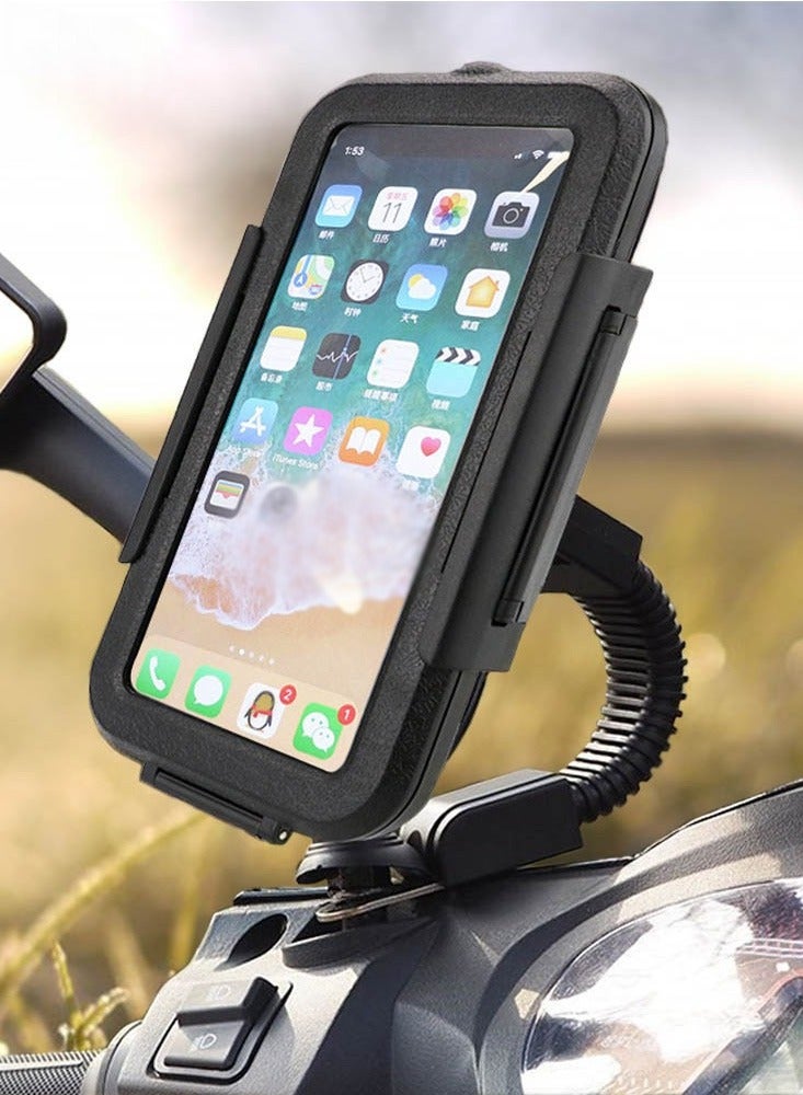 Generic Bike Phone Holder Motorbike Phone Holder Motorcycle Bracket automatic lock unlock Waterproof scratch resistant double leg locks 360 Rotation Universal Bicycle Phone Mount Holder for 4.7” to 6.8" - Image 1
