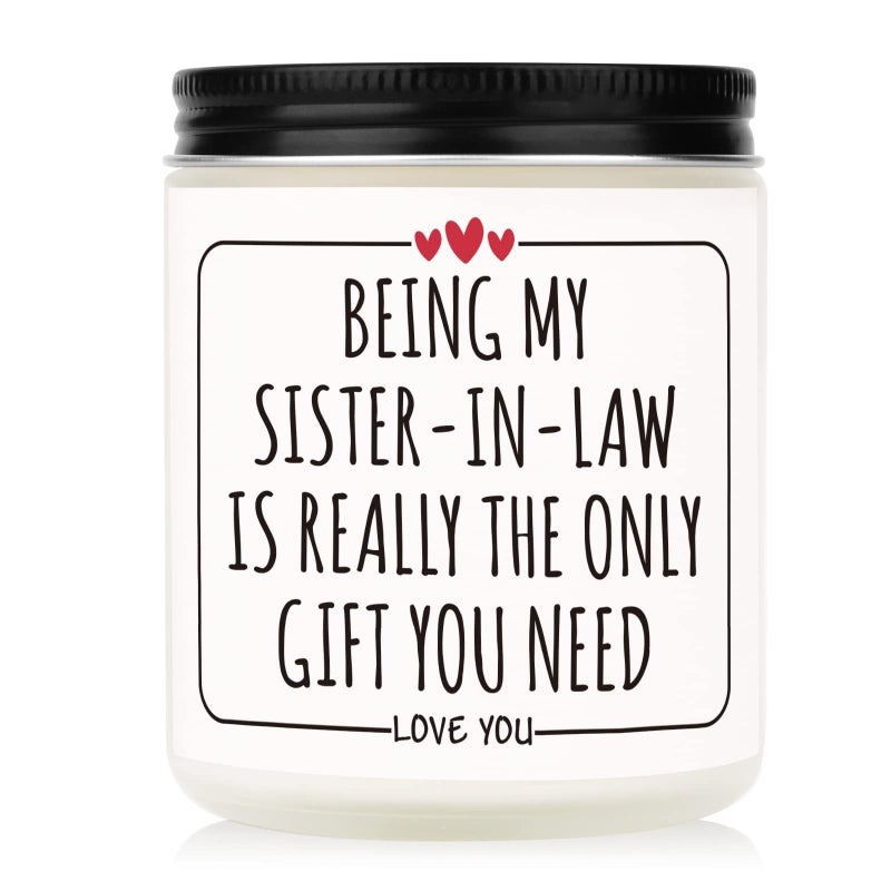 Afterprints Funny Sister in Law Gifts Candle Gifts for Sister in Law on Christmas Birthday Wedding Soy Wax Scented Candles Present