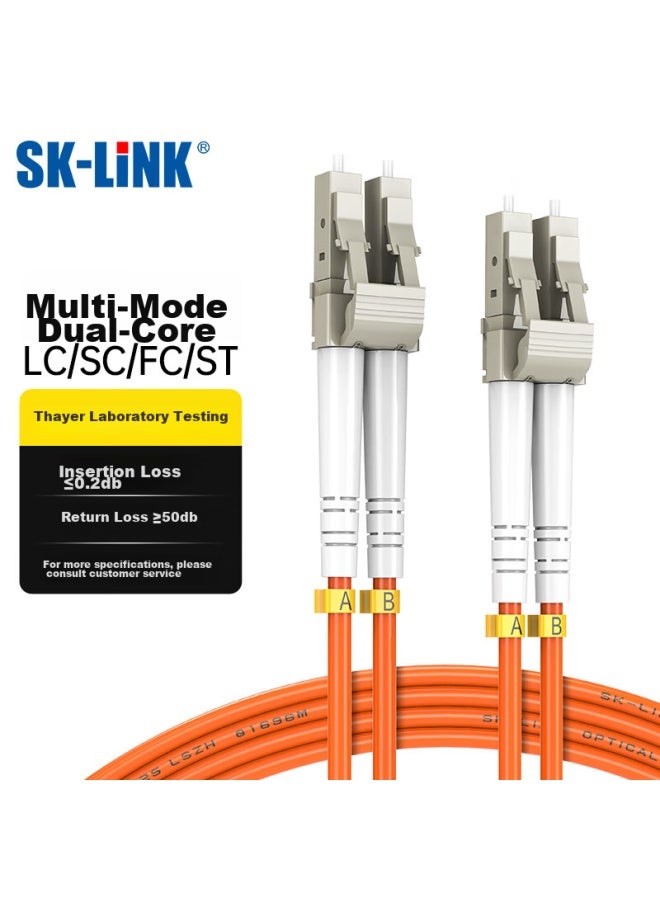 Sk-link Fiber Optic Patch Cable, Lc-lc Gigabit Multi-mode Dual-core Upc Fiber Optic Cable, 2 Transceiver Pigtail, 50/125um Low Zero Halogen, 20 Meters, Sk-tx1gmm - Image 1