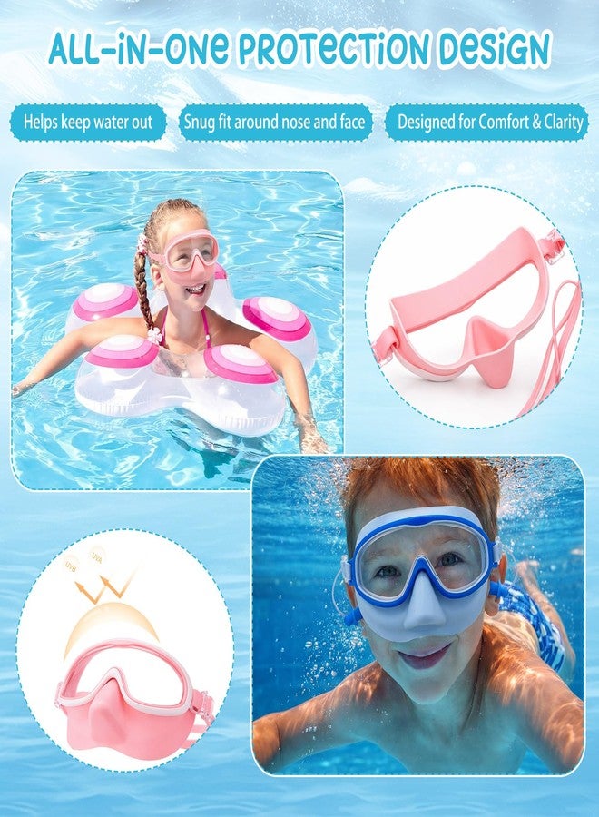 Tellegloww 3 Pack Kid Swim Goggles with Nose Cover Wide View No Leaking Anti Fog Swim Mask Pool Goggle for Age 3-12 Girl Boy (Yellow, Pink, Blue) - Image 4