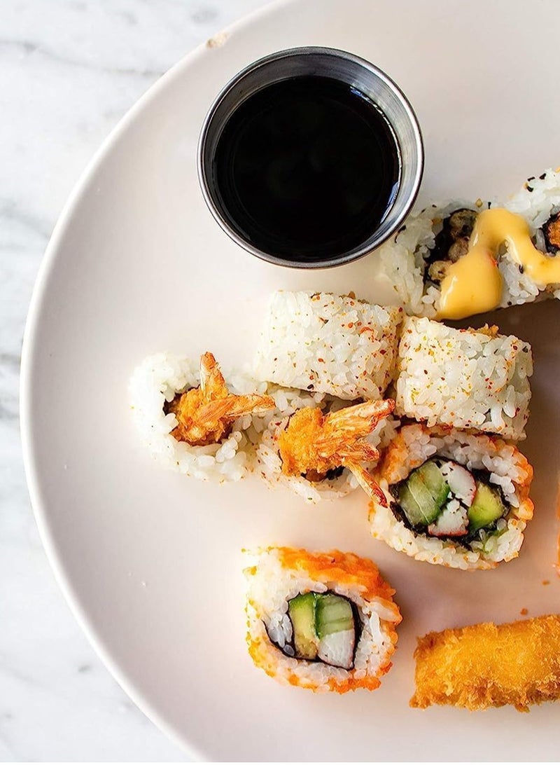 SOLARAE Small Sauce Cups, Stainless Steel Ramekin Dipping Sauce Cup, Commercial Grade Individual Round Condiment cups Reusable Stackable Metal Portion Containers for Sampling Salad Dressing, Sides 12Pcs 60ml - Image 3