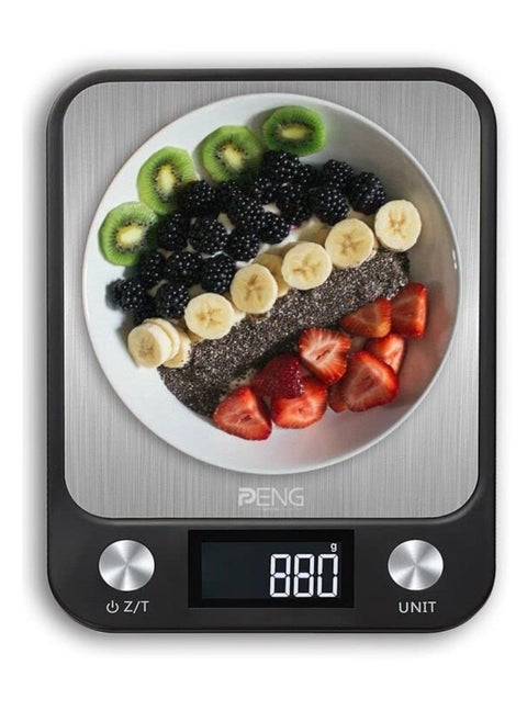 Digital LCD Kitchen Food Scale 10kg Black 22.5X16.5X1.9centimeter