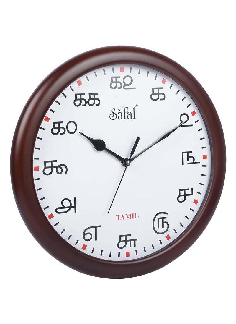 Safal Regional Indian Language Theme Based Wooden Clock (Tamil)