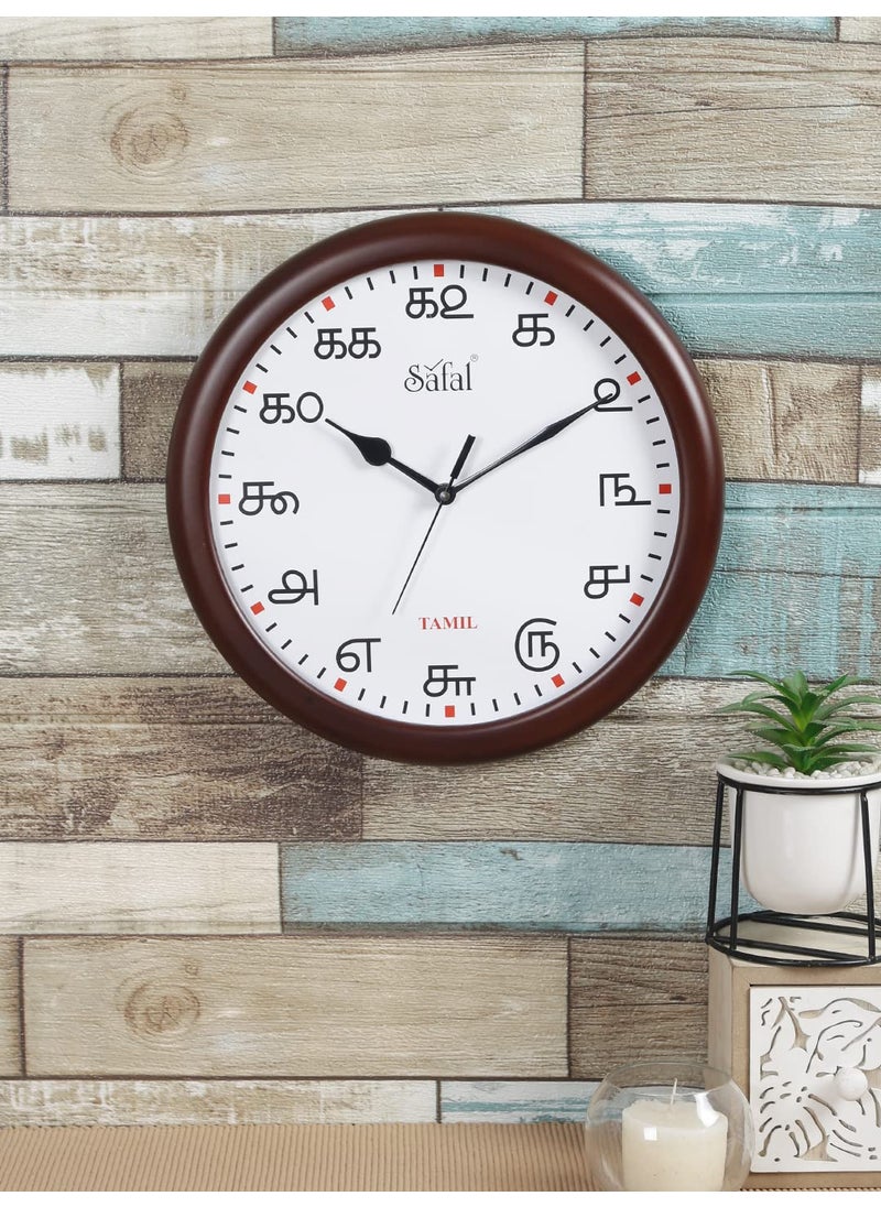 Safal Regional Indian Language Theme Based Wooden Clock (Tamil)