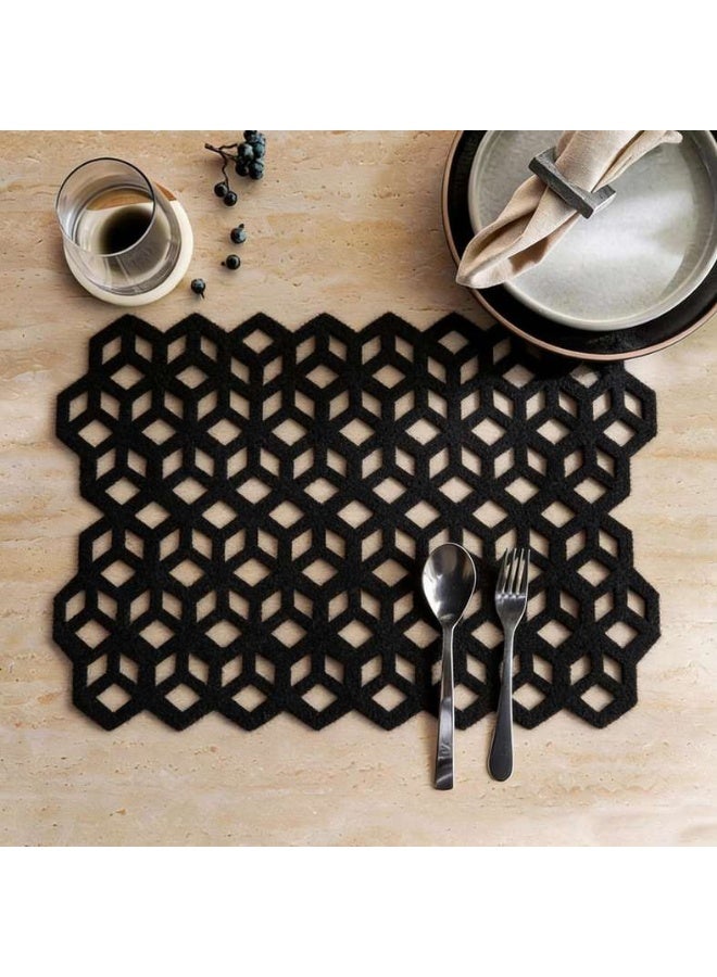 Pan Home Laser Cut Placemat Set - Black - Image 1