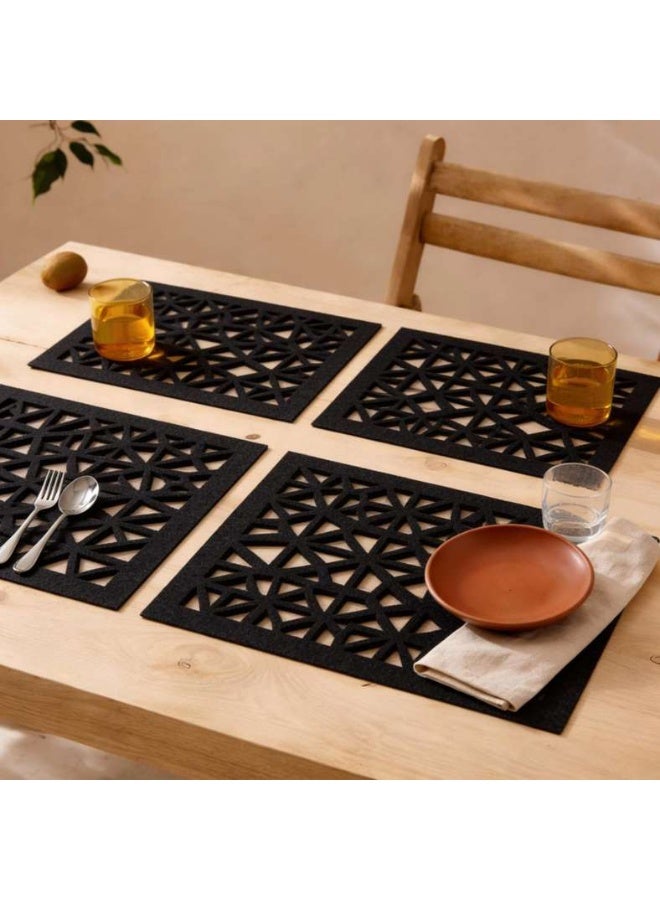 Pan Home Laser Cut Placemat Set - Black - Image 2
