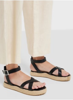 Truffle Flatform Crossover Strap Wedge Sandal  - Image 5