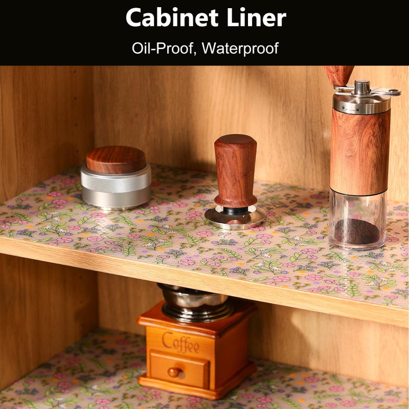 INNOLITES Shelf Liners for Kitchen Cabinets, Non-Adhesive Drawer Liner, Waterproof Shelf Paper Pink Floral, Durable Easy to Clean for Refrigerator, Shelves (Pink Rose, 11.8" x 360") - Image 2
