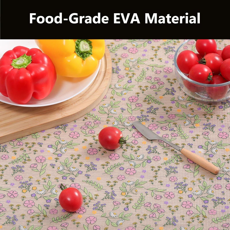 INNOLITES Shelf Liners for Kitchen Cabinets, Non-Adhesive Drawer Liner, Waterproof Shelf Paper Pink Floral, Durable Easy to Clean for Refrigerator, Shelves (Pink Rose, 11.8" x 360") - Image 5