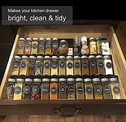Artibear Expandable Spice Rack Drawer Organizer for 8" to 24" Kitchen Cabinets Drawer Tray, Set of 9 - Image 4
