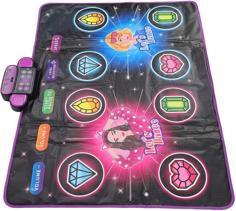 Kids Dance Mat with Lights 2 Player Mode 6 Game Modes Interactive Music Playmat Toy for Ages 3 12 - Image 1