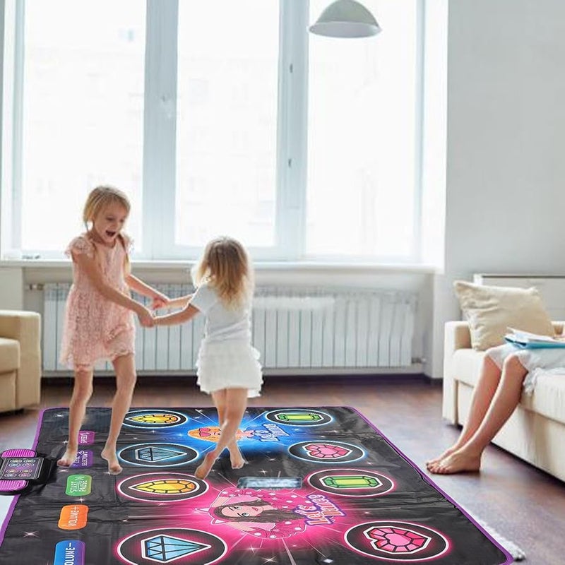 Kids Dance Mat with Lights 2 Player Mode 6 Game Modes Interactive Music Playmat Toy for Ages 3 12 - Image 4