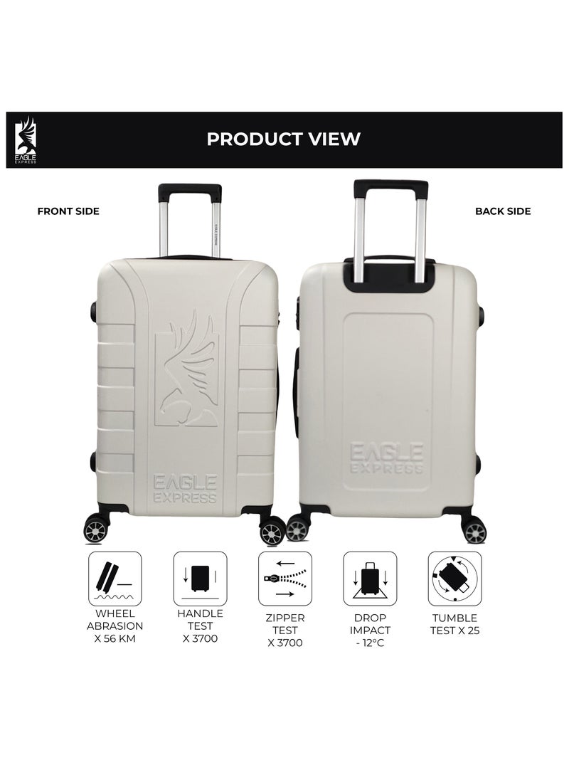 Eagle Express ELYSIUM ABS HARD TROLLEY 20,24,28 inch 3 Piece Set WHITE  - Image 3