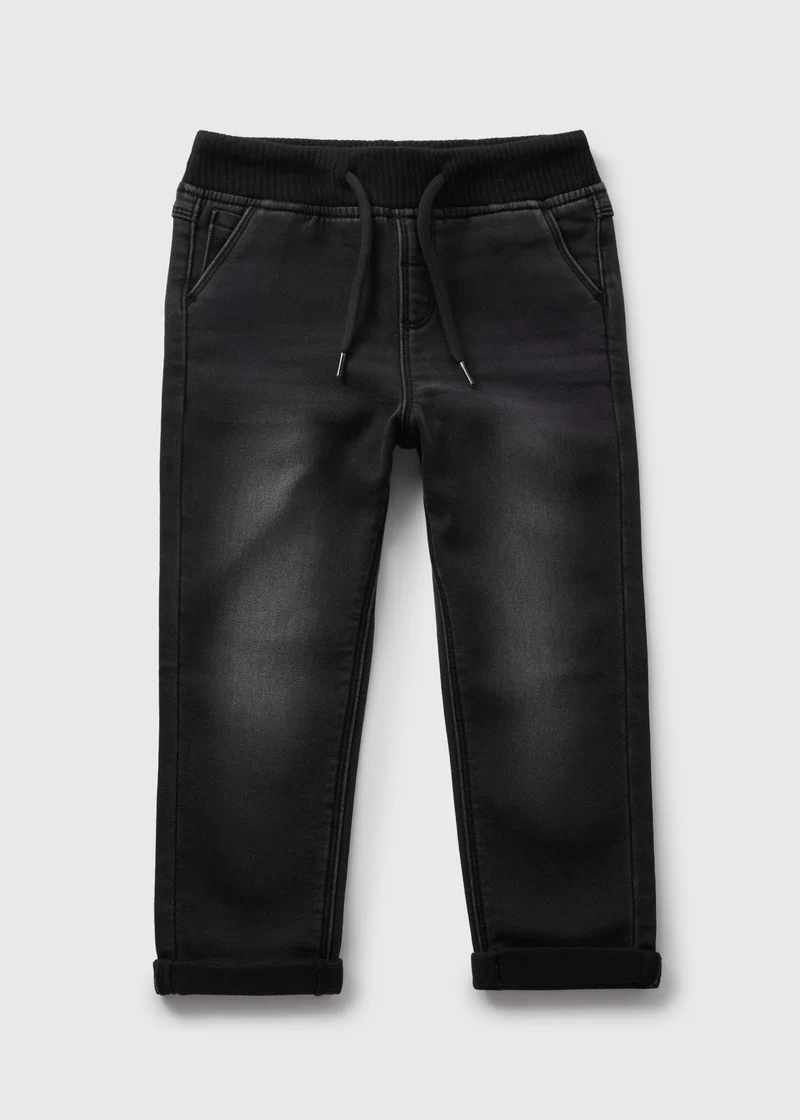 Matalan Black Ribbed Waist Jeans