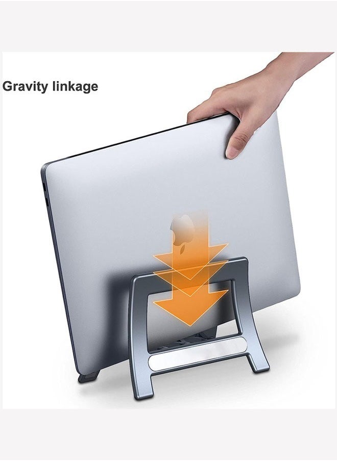 Arabest - Vertical Laptop Stand Holder,Desktop Stand Multifunctional Gravity Storage Laptop Stands, Fits All MacBook, Surface, Tablet, iPad and Gaming Laptops, Space-Saving - Image 1