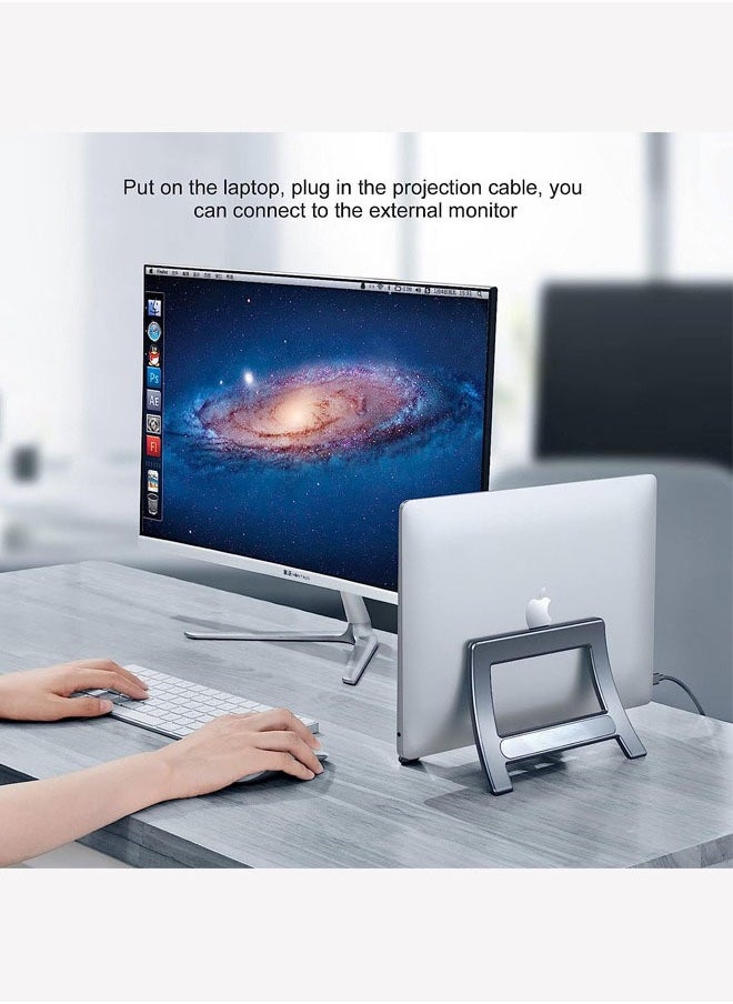 Arabest - Vertical Laptop Stand Holder,Desktop Stand Multifunctional Gravity Storage Laptop Stands, Fits All MacBook, Surface, Tablet, iPad and Gaming Laptops, Space-Saving - Image 1