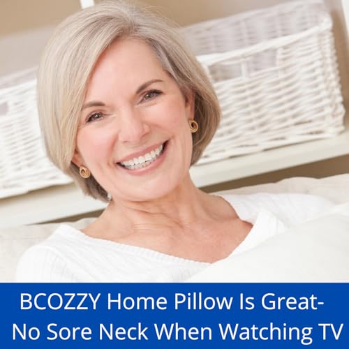 BCOZZY Flat Back Travel Neck Pillow – Patented Neck Pain Relief & Support for Head, Neck, and Chin. Ideal for Airplanes, Long Flights, Car Rides. Adjustable, Washable, with Carry Bag. Large, Navy - Image 3