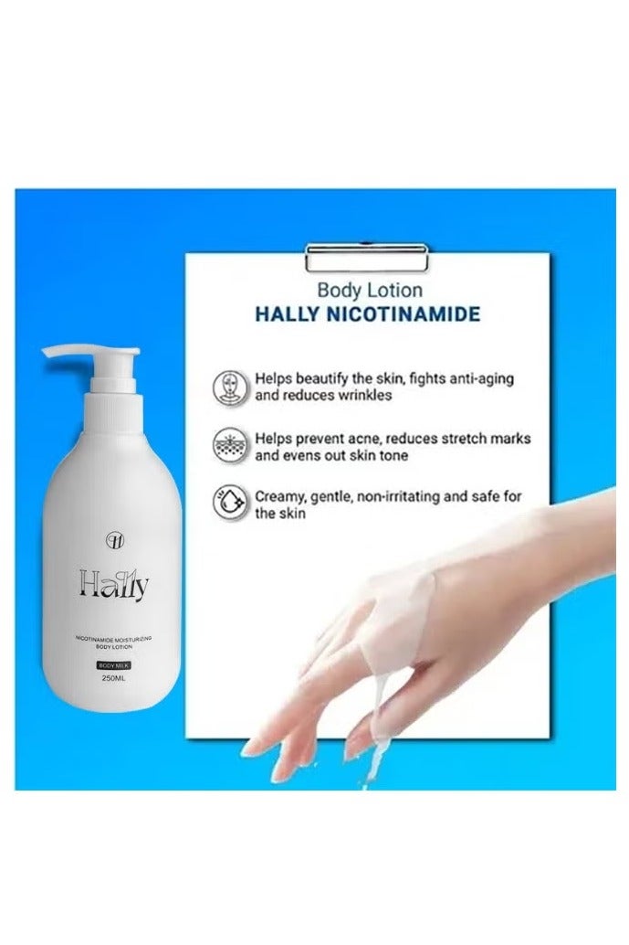 HALLY غسول هالي لتبييض الجسم لوشن ، لوشن الجسم هالي نيكوتيناميد 250 مل - Image 2