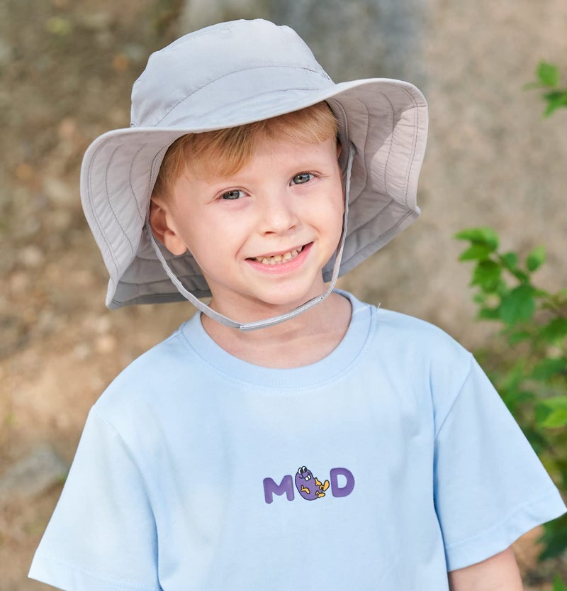 Connectyle Kids UPF 50+ Bucket Sun Hat UV Sun Protection, Light Grey, 2-6T - Image 4