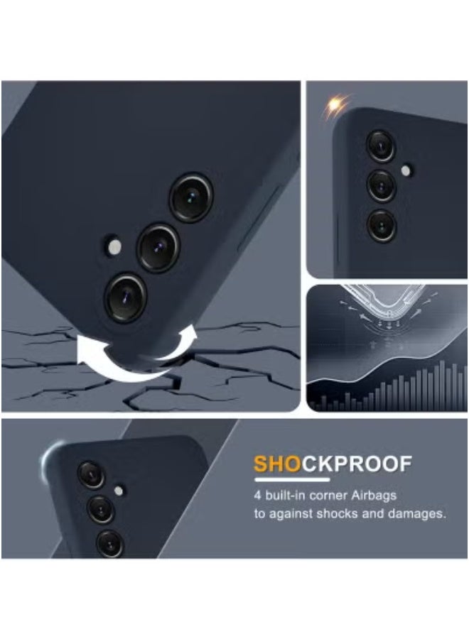 DUSALA Samsung Galaxy A54 5G Case with 2 Screen Protectors – Slim Navy Blue Silicone Cover with Shockproof Protection, Anti-Scratch Microfiber Lining, Lightweight Full Body Design, Durable Drop-Resistant Phone Case for Men and Women - Image 3