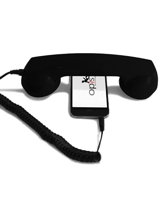 Generic - Cell Phone Handset/Retro Phone Handset/Handset for Mobile/Old School Cell Phone/Old Telephone Headset/Cell Phone Receiver/Handheld Receiver Cell Phone – 60s Micro by Opis, Germany (Black) - Image 1