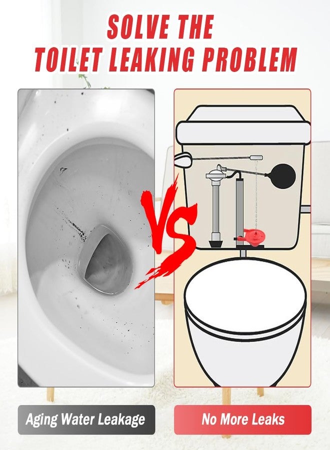 Ranjaner قطعتان من صمام تدفق المرحاض البديل من رانجانر مقاس 3 بوصات، سهل التركيب، مصنوع من مادة البولي فينيل كلوريد مع سلسلة من الفولاذ المقاوم للصدأ (أحمر) - Image 5