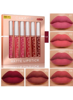 CAKAILA 6-Piece Matte Waterproof Liquid Lipstick & Moisturizing Lip Lacquer Set  - Image 1