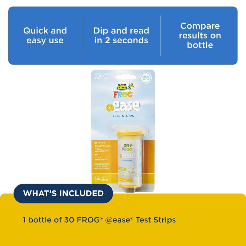 Frog @Ease Test Strips for Hot Tubs and Swim Spas - Test Strip with Out Indicator for @Ease SmartChlor Cartridges, pH, Total Alkalinity and Total Hardness - 30 Test Strips - Image 3