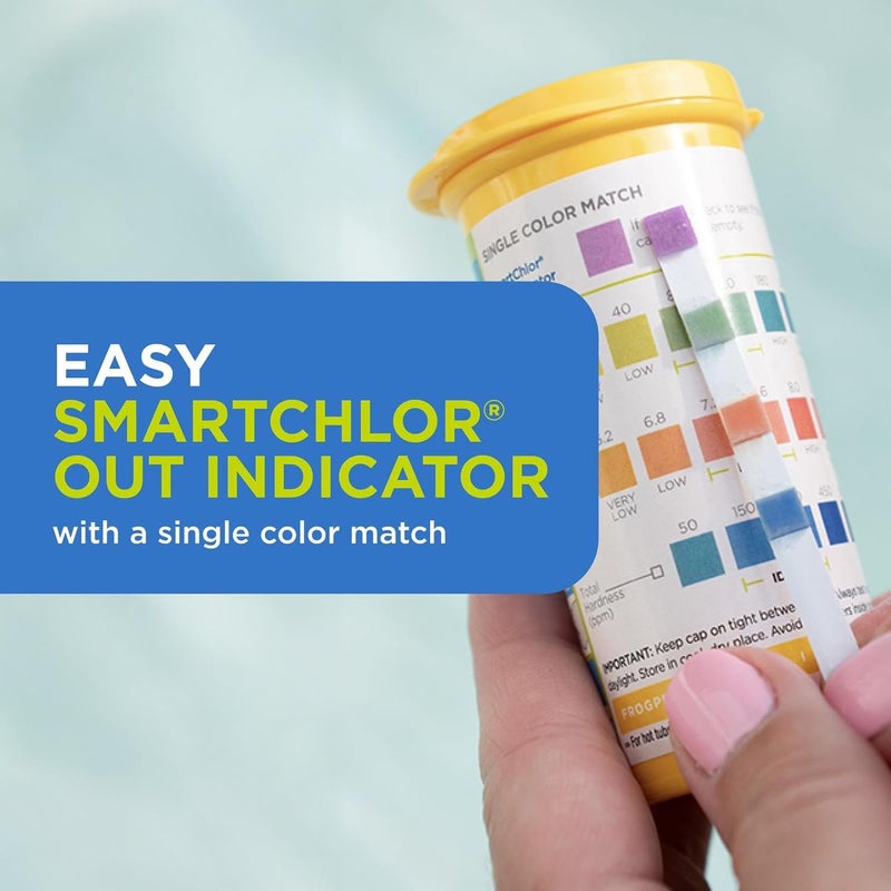 Frog @Ease Test Strips for Hot Tubs and Swim Spas - Test Strip with Out Indicator for @Ease SmartChlor Cartridges, pH, Total Alkalinity and Total Hardness - 30 Test Strips - Image 4