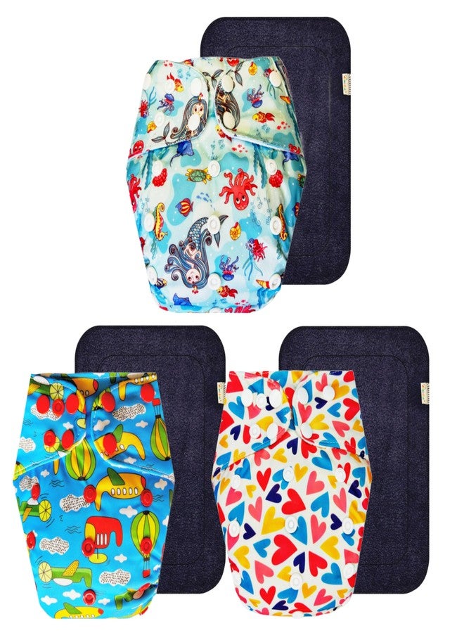 Dumbledo Premium Cloth Diaper with Black Insert (Pack of 3) | Hypoallergenic | Breathable | Quick Dry | Worry-Free Diapering | 3 Months - 3 Years | Unisex Baby - Image 1