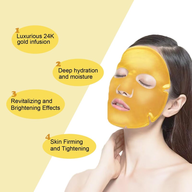 Calyrex 5Pcs x New Crystal 24K Gold Powder Gel Collagen Face Mask Masks Sheet Patch Anti Ageing Aging Skincare - Image 5
