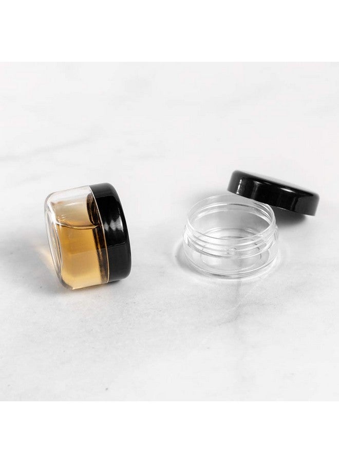 ZEJIA 10Pcs Small Travel Containers, Black Sample Containers With Screw Lids, 5 Size 3/5/10/15/20 Gram Sample Jars With 12Pcs Labels And 2Pcs Mini Disposable Spatula, Makeup Sample Containers Bpa Free - Image 3