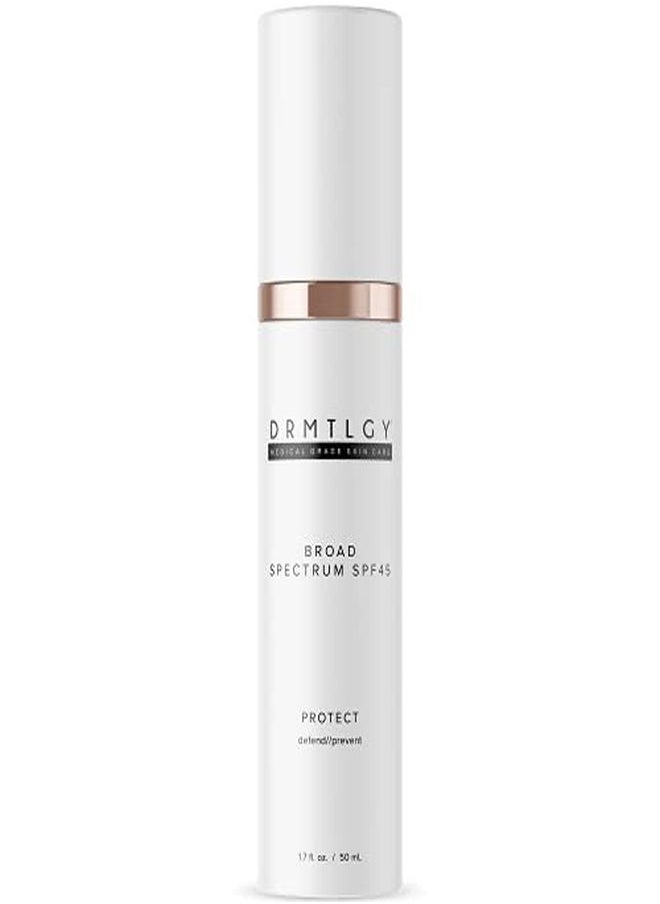 DRMTLGY - Anti Aging Clear Face Sunscreen And Facial Moisturizer With Broad Spectrum Spf 45. Oil Free, Zinc Oxide Sunscreen For Sensitive Skin And Acne Prone Skin. - Image 1