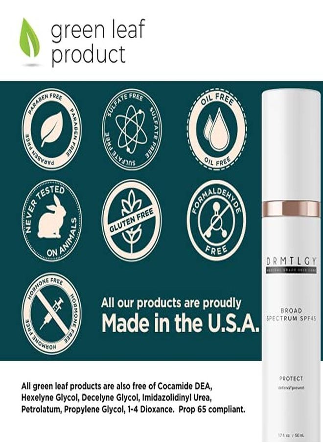 DRMTLGY - Anti Aging Clear Face Sunscreen And Facial Moisturizer With Broad Spectrum Spf 45. Oil Free, Zinc Oxide Sunscreen For Sensitive Skin And Acne Prone Skin. - Image 1