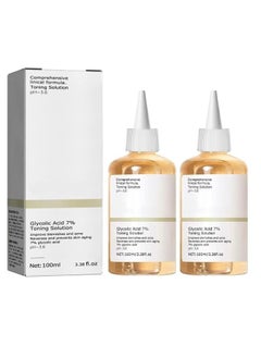 2Pcs Glycolic Acid 7% Toning Resurfacing Solution,Moisturize and Rejuvenate Your Skin  Improve Blemishes and Acne Astringe Pores Gently Remove Cutin 100ml