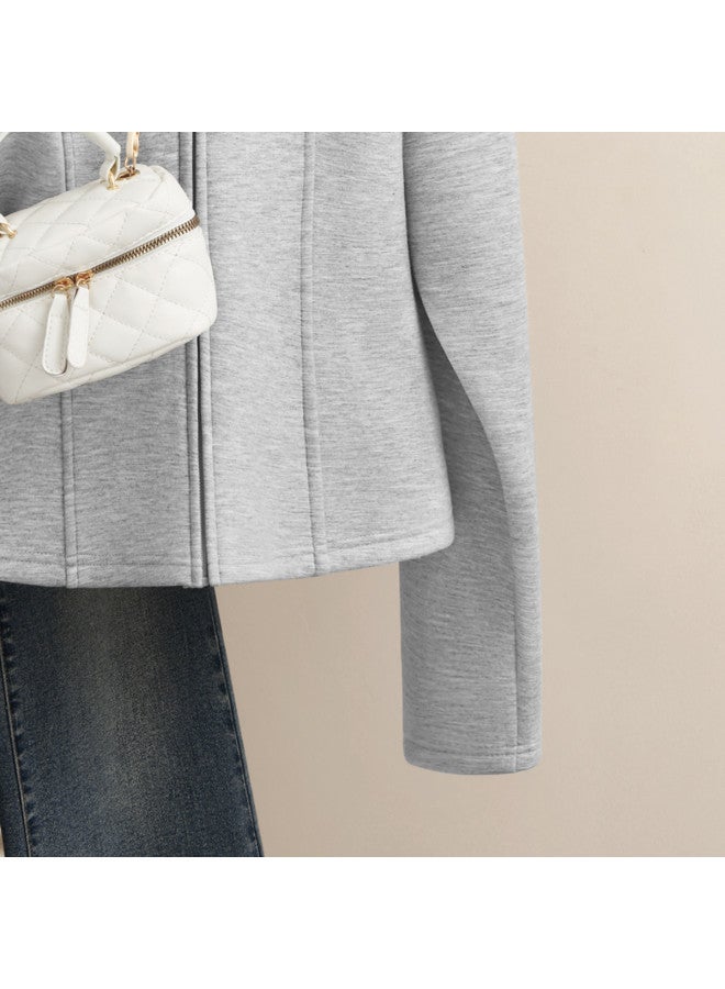 Flying in the snow Stand Collar Sweatshirt Women Autumn Winter Comfortable Warm Daily Casual Versatile Slimming Cardigan Coat - Image 4