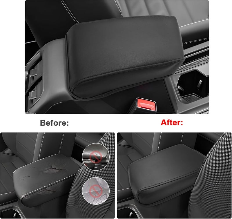 SXCY غطاء مسند ذراع جلد أسود SXCY لسيارات VW Taos/Tiguan - Image 2