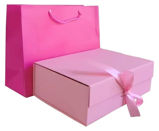 ماماتونس صندوق هدايا فاخر مع حقيبة إغلاق مغناطيسي وشريط مقاس 28.2 × 20.2 × 9.2 سم، صندوق تغليف هدايا للرجال والنساء وأعياد الميلاد وحفلات الزفاف والمهرجانات (وردي) - Image 1