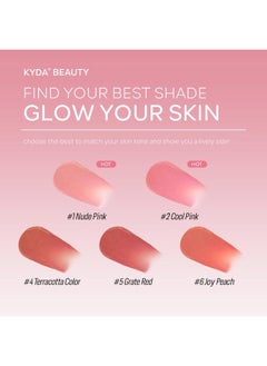 KYDA Liquid Blush, Matte Tinted for Cheeks, Lasting Dewy Finish, High Pigment Soft Creamy Blush, Blendable Lightweight Cover-Grate Red  - Image 3