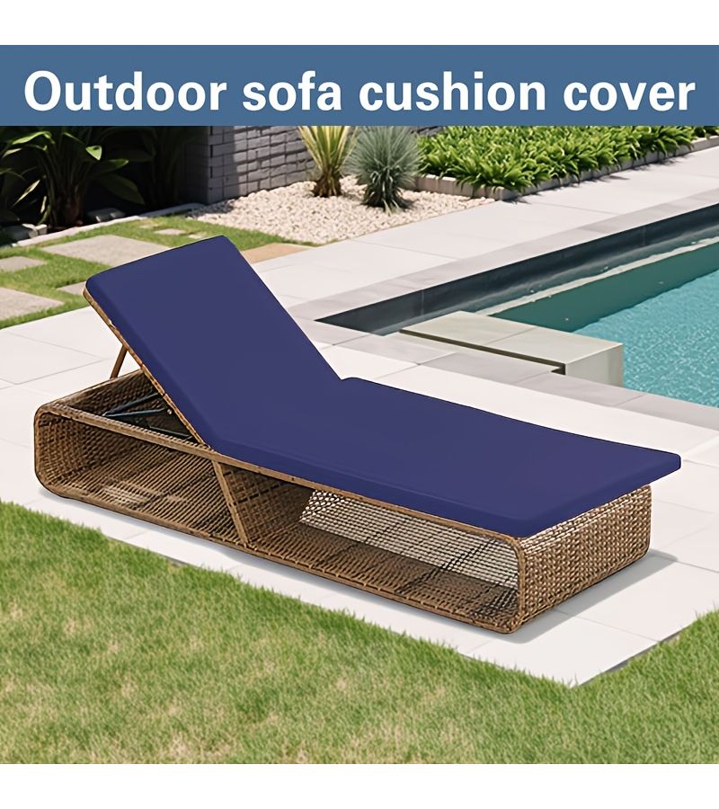 1 PC Stretchy Y Fiber Fabric Outdoor Lounge Chair Sofa Cover Cushion Protector 5 Light Gray - Image 5
