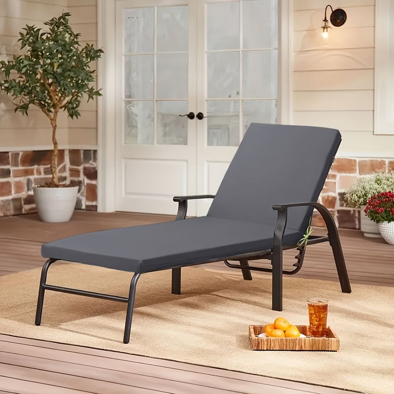 1 PC Stretchy Y Fiber Fabric Outdoor Lounge Chair Sofa Cover Cushion Protector 5 Light Gray - Image 3