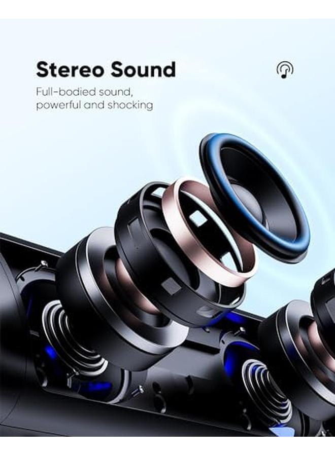 Excefore Bluetooth Speaker With Hd Sound Portable Wireless Ipx5 Waterproof Up To 24H Playtime Tws Pairing Bt5.3 For Home Party Outdoor Beach Electronic Gadgets Birthday Gift Black - Image 2